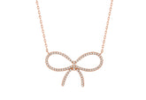 Rose Gold Colour Knot Design 925 Sterling Silver Necklace with CZ